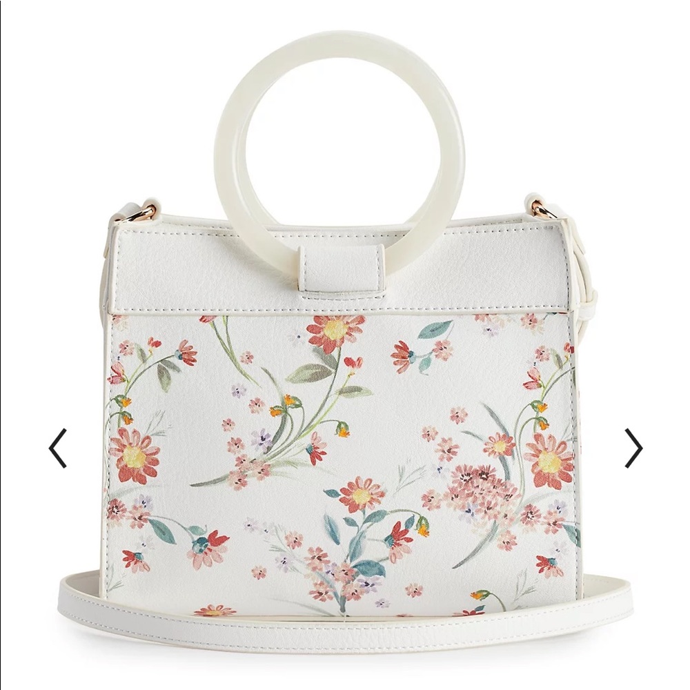 LC Round Handle Floral Crossbody Bag